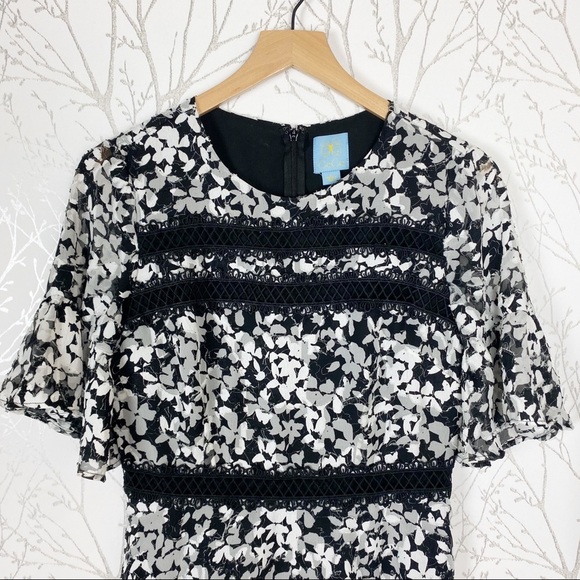 CeCe by Cynthia Ruffle Lace Alayna Floral Dress 4 - Picture 5 of 12